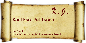Karikás Julianna névjegykártya